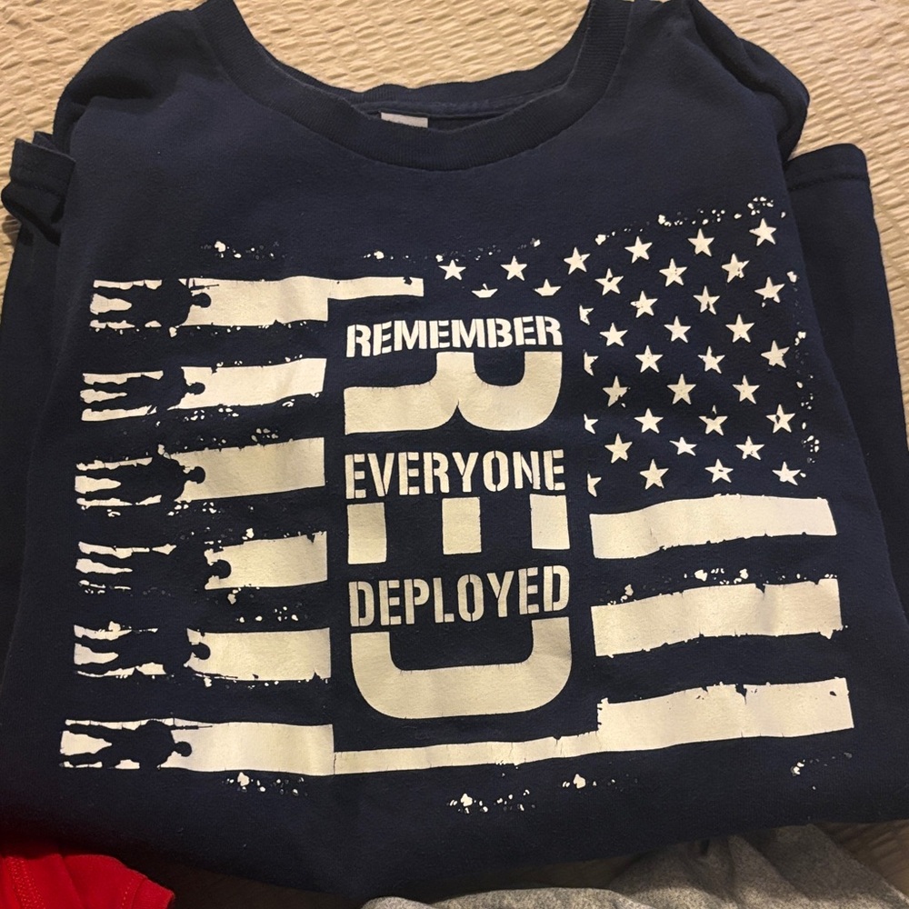 Gildan Navy Blue Kids Tee with Patriotic Design